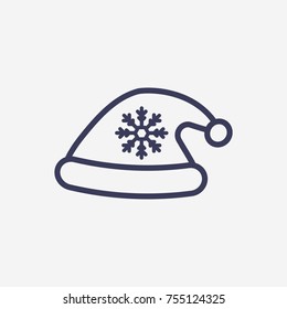 Outline santa's hat icon illustration vector symbol