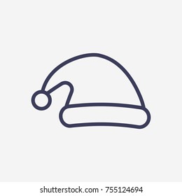 Outline santa's hat icon illustration vector symbol