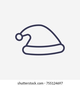 Outline santa's hat icon illustration vector symbol