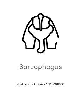 outline sarcophagus vector icon. isolated black simple line element illustration from museum concept. editable vector stroke sarcophagus icon on white background