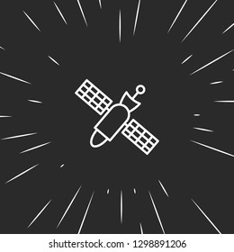 Outline satellite icon illustration isolated vector sign symbol