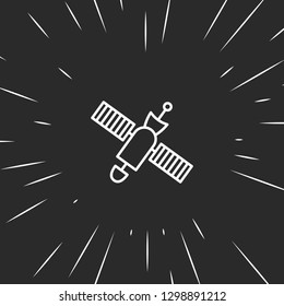 Outline satellite icon illustration isolated vector sign symbol
