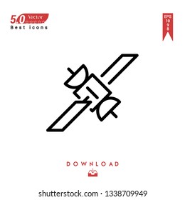 Outline satellite  Icon. satellite icon vector isolated on white background. Graphic design, material-design, Best sellerr icons, mobile application, UI / UX design, EPS 10 format vector