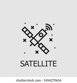 Outline satellite vector icon. Satellite illustration for web, mobile apps, design. Satellite vector symbol.