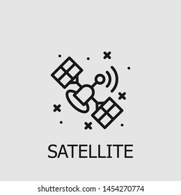 Outline satellite vector icon. Satellite illustration for web, mobile apps, design. Satellite vector symbol.