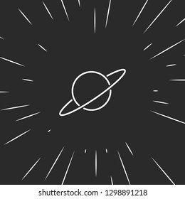 Outline saturn icon illustration isolated vector sign symbol