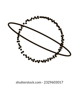 outline saturn symbol with ring of dots vector illustration