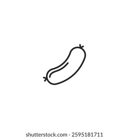 Outline sausage icon, isolated on white background