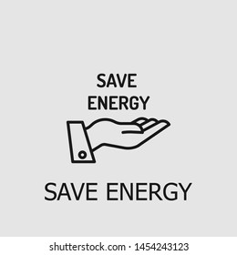 Outline save energy vector icon. Save energy illustration for web, mobile apps, design. Save energy vector symbol.