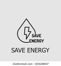Outline save energy vector icon. Save energy illustration for web, mobile apps, design. Save energy vector symbol.