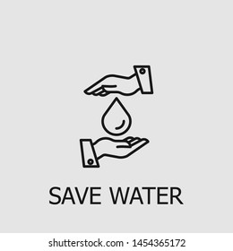 Outline save water vector icon. Save water illustration for web, mobile apps, design. Save water vector symbol.