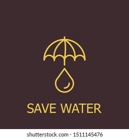 Outline save water vector icon. Save water illustration for web, mobile apps, design. Save water vector symbol.