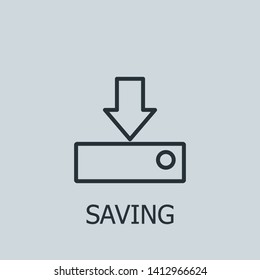 Outline saving vector icon. Saving illustration for web, mobile apps, design. Saving vector symbol.
