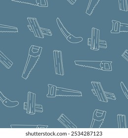 Outline Saw Wood Plank Seamless Pattern illustration Design