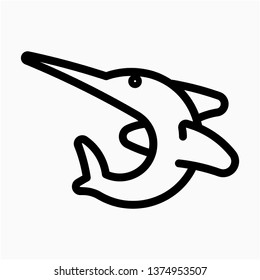 Outline sawfish vector icon
