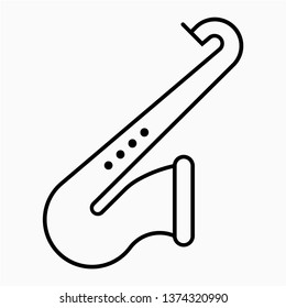 Outline saxophone vector icon