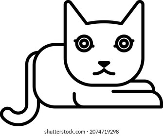 Outline scalable Cat vector icon