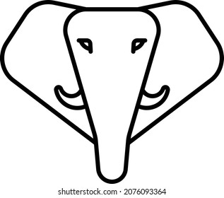 Outline scalable Elephan vector icon