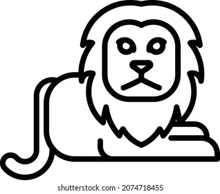 Outline scalable Lion vector icon