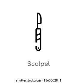 outline scalpel vector icon. isolated black simple line element illustration from medical concept. editable vector stroke scalpel icon on white background