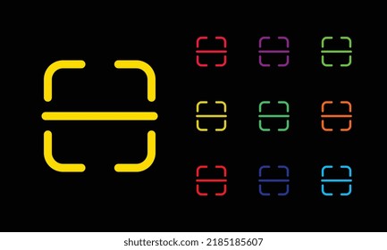 Outline  scan icon. universal scanner template, recognition system pictogram. Identification frame for scanning QR code, barcode, face id. Vector icon set, symbol for UI