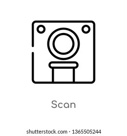 outline scan vector icon. isolated black simple line element illustration from medical concept. editable vector stroke scan icon on white background