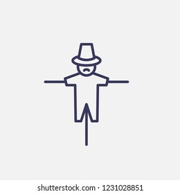 Outline scarecrow icon illustration,vector field sign symbol