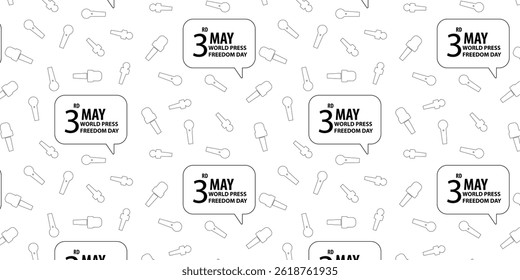 outline scatter seamless pattern World Press Freedom Day 3 May with multi color flat element for background poster, banner and other