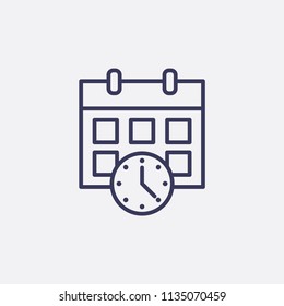 Outline schedule icon illustration,vector time sign symbol