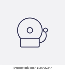 Outline school bell icon illustration,vector alarm sign symbol