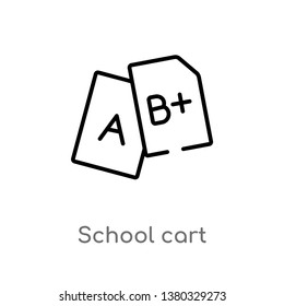 outline school cart vector icon. isolated black simple line element illustration from education concept. editable vector stroke school cart icon on white background