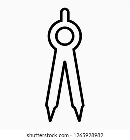 Outline school compass pixel perfect vector icon