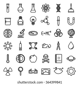 Outline Science Icon Set Stock Vector (Royalty Free) 364399841