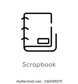 outline scrapbook vector icon. isolated black simple line element illustration from miscellaneous concept. editable vector stroke scrapbook icon on white background