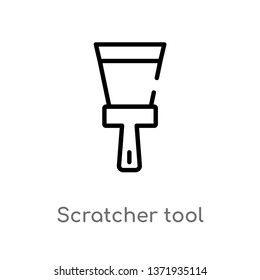outline scratcher tool vector icon. isolated black simple line element illustration from construction concept. editable vector stroke scratcher tool icon on white background