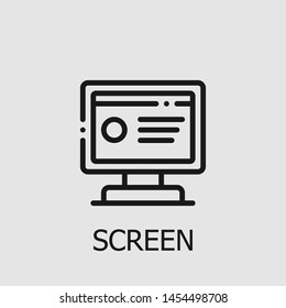 Outline screen vector icon. Screen illustration for web, mobile apps, design. Screen vector symbol.