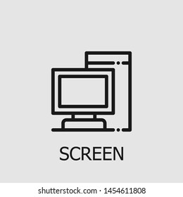 Outline screen vector icon. Screen illustration for web, mobile apps, design. Screen vector symbol.