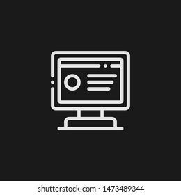 Outline screen vector icon. Screen illustration for web, mobile apps, design. Screen vector symbol.