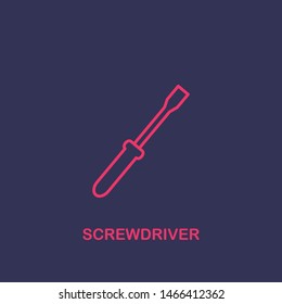 Outline screwdriver icon.screwdriver vector illustration. Symbol for web and mobile