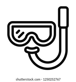 Outline Scuba icon vector isolated on white background. Modern, linear vector sign for mobile app and web design.