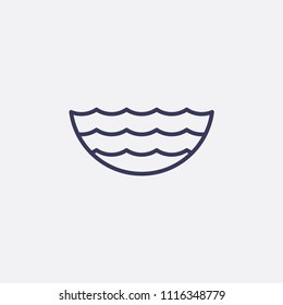 Outline sea icon illustration,vector wave sign symbol
