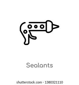 outline sealants vector icon. isolated black simple line element illustration from dentist concept. editable vector stroke sealants icon on white background