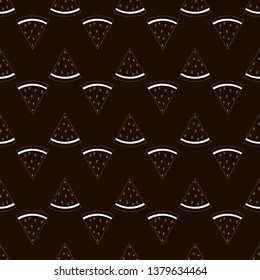 Outline Seamless background with watermelon slices. Vector illustration.