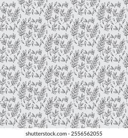outline seamless of leaves vector pattern background, Abstract seamless Nature leaves pattern illustration with white background