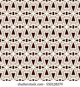 Outline seamless pattern with abstract ornament. Ethnic motif. Repeated geometric figures wallpaper. Modern style surface texture. Digital paper, textile print, page fill. Vector art