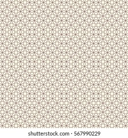 Outline seamless pattern with abstract ornament. Lacy openwork motif. Repeated geometric figures wallpaper. Scrapbook digital paper, textile print, page fill. Vector illustration