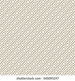 Outline seamless pattern with battlement curved lines on white background. Repeated geometric figures wallpaper. Modern style surface texture. Digital paper, textile print, page fill. Vector art