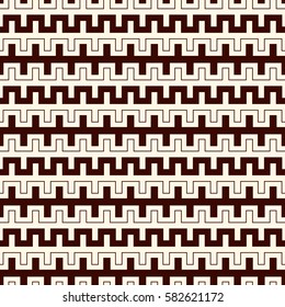 Outline seamless pattern with battlement curved lines. Repeated geometric figures wallpaper. Modern style surface texture. Digital paper, textile print, page fill. Vector art