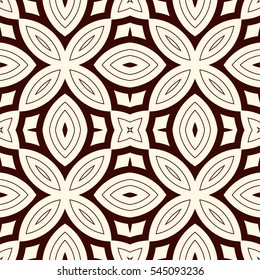 Outline seamless pattern with floral motif. Ornamental abstract background. Ethnic and tribal print. Digital paper, textile print, page fill. Vector art
