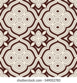 Outline seamless pattern with floral motif. Ornamental abstract background. Ethnic and tribal print. Digital paper, textile print, page fill. Vector art